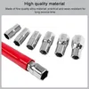 A set of hexagonal socket wrenches with a red handle, displayed on a white background with a grey header containing text. Náhled obrázku produktu