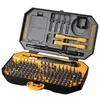 An open toolbox containing a precision screwdriver set with many bits. Voir les images du produit