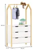 Kinderzimmer Kommode AMIRA mit Kleiderstange in Hausform - Produktbild-Vorschau 8
