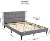 A diagram of a bed frame with dimensions and specifications. Náhled obrázku produktu