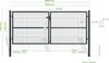 Doppelflügeliges Zauntor 3m OLGA H.130cm grau Produktbild-Vorschau 3