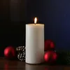 LED Stumpenkerze MIA - Echtwachs - realistische 3D Flamme - H: 15cm - Batteriebetrieb - weiß Produktbild-Vorschau