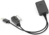 A black electronic adapter cable with USB and a proprietary connector, isolated on a white background. Produktbild-Vorschau