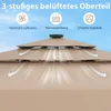 COSTWAY Ombrellone LED 300 cm, ombrellone da giardino a 3 Anteprima dell’immagine prodotto 6