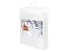 A product packaged in a clear plastic bag with a handle, featuring a label with product information and an image of a family. Náhled obrázku produktu