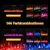 Collage of electric fireplace flame color options and features. Náhľad obrázku produktu