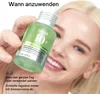A person is holding a bottle of serum in front of their face, with text overlays providing usage instructions. Náhľad obrázku produktu