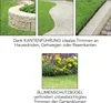 Collage of garden images and text describing product features. Produktbild-Vorschau