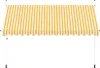 vidaXL Einziehbare Markise Handbetrieben 400 cm Orange/Weiß Produktbild-Vorschau 2