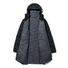 Nula Lange Micro Jacket von Berghaus; Damenjacke in Grau mit Kapuze und gestepptem Design. Produktbild-Vorschau