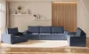 Sofaset Modulsofa-Set 6-teilig SANDE 3-2-1 Stoff Raven Blau Produktbild-Vorschau 1