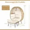 COSTWAY Korbsessel Polyrattan mit Hocker, übergroßer Produktbild-Vorschau 7