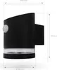 A black outdoor wall light with a motion sensor and a clear lower section for light. Produktbild-Vorschau