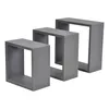 Three gray square shelves of varying sizes are arranged diagonally on a white background. Produktbild-Vorschau