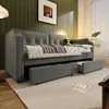 Letto imbottito Merax, divano letto 90x200 cm con luce di Anteprima dell’immagine prodotto 2