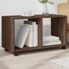vidaXL Skříňka na kolečkách hnědý dubový vzhled 72x33x42,5 Náhled obrázku produktu 2