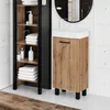 A bathroom vanity with a sink and a tall storage cabinet. Podgląd zdjęcia produktu