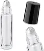 5x Farblose Glasflasche 10 ml Roll-On mit schwarzem Produktbild-Vorschau 2