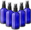 5x Blaue Glasflasche 100 ml mit schwarzem Zerstäuber Produktbild-Vorschau 1