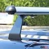 A close-up view of a car roof rack system mounted on a black car. Náhľad obrázku produktu