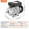 VEVOR 0,75 kW motore elettrico 1400 giri/min, AC 220~240 V Anteprima dell’immagine prodotto 7