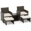 COSTWAY 5er Set Rattan Möbel Balkonset Gartenmöbel mit Produktbild-Vorschau 1