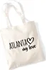Huuraa Jutebeutel Atlanta my love 10 Liter Natural Produktbild-Vorschau 1