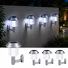 4er Set Solar-Wandleuchten LED Außen Silber – mit Akku & Produktbild-Vorschau 1