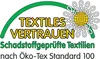 A logo with text indicating a textile certification. Produktbild-Vorschau