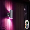 2er Set RGB LED Wandleuchte, Edelstahl, Glas, Fernbedienung Produktbild-Vorschau 3
