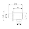 Technical drawing with dimensions of a plumbing fitting. Produktbild-Vorschau