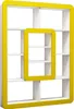 A white and yellow bookshelf against a white background. Anteprima dell’immagine prodotto