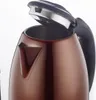 Close-up view of the top part of a copper-colored electric kettle with its lid open. Voir les images du produit