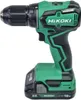 A cordless drill with a battery pack attached, shown against a white background. Produktbild-Vorschau
