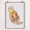 Mr. & Mrs. Panda Bild Otter Kind DIN A0 - Grau Pastell - Produktbild-Vorschau 2