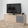 Tv Möbel Panama 2 Schubladen 2 Türen, Farbe Holz und Grau, Produktbild-Vorschau 4