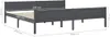 A dark gray wooden bed frame with dimensions indicated by measurement lines and text. Anteprima dell’immagine prodotto