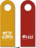 Bitte klopfen oder belegt Türhänger mit Punkten in gelb-rot Produktbild-Vorschau 1
