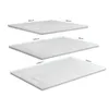 Three different sizes of white rectangular shower trays are shown with dimensions indicated. Náhľad obrázku produktu