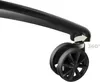 A close-up view of a black office chair caster wheel and its attachment point to the chair base. Produktbild-Vorschau