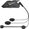 A motorcycle Bluetooth headset with attached earbuds and microphone, presented against a white background. Náhled obrázku produktu