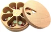 Holz Rund Pillendose Medikamentenbox Wochendispenser 7 Produktbild-Vorschau 1