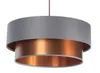 A modern pendant light with two tiers, one gray and one copper. Podgląd zdjęcia produktu