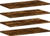 Four wooden shelves against a white background. Produktbild-Vorschau