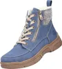 Der Stiefel auf dem Bild ist in einem leuchtenden Blau gehalten und hat eine glatte Oberfläche. Er ist von der linken Seite zu sehen und zeigt eine elegante Silhouette. Produktbild-Vorschau