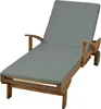 A wooden sun lounger with a gray cushion, shown on a white background. Produktbild-Vorschau