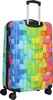 A colorful, patterned suitcase is shown against a white background. Produktbild-Vorschau