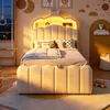 Babybed 90x200 cm met hydraulische opbergruimte, fluwele Productafbeelding-voorbeeld 7
