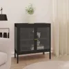 vidaXL Sideboard Noir 70x35x70 cm Acier et verre Voir les images du produit 14