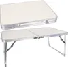 A foldable tourist table shown in two configurations: folded and unfolded. Produktbild-Vorschau